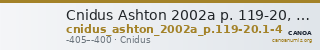 Cnidus Ashton 2002a p. 119-20, 1-4 — CANOA