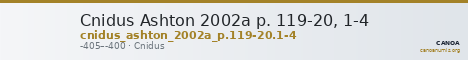 Cnidus Ashton 2002a p. 119-20, 1-4 — CANOA