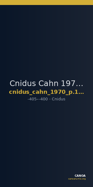 Cnidus Cahn 1970 p. 174, n. 500 — CANOA