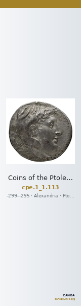 Coins of the Ptolemaic Empire Vol. I, Part 1, no. 113 — CANOA