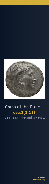 Coins of the Ptolemaic Empire Vol. I, Part 1, no. 113 — CANOA