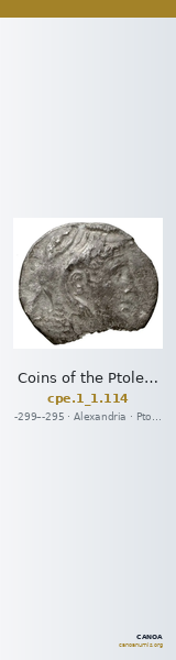 Coins of the Ptolemaic Empire Vol. I, Part 1, no. 114 — CANOA