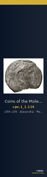 Coins of the Ptolemaic Empire Vol. I, Part 1, no. 114 — CANOA