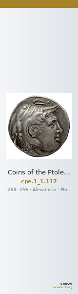 Coins of the Ptolemaic Empire Vol. I, Part 1, no. 117 — CANOA
