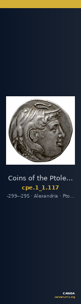 Coins of the Ptolemaic Empire Vol. I, Part 1, no. 117 — CANOA