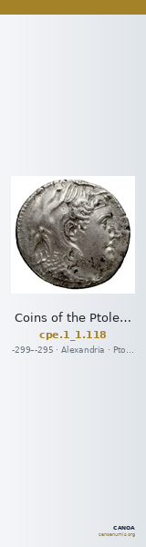 Coins of the Ptolemaic Empire Vol. I, Part 1, no. 118 — CANOA