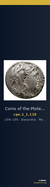 Coins of the Ptolemaic Empire Vol. I, Part 1, no. 118 — CANOA