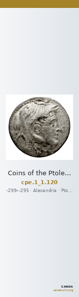 Coins of the Ptolemaic Empire Vol. I, Part 1, no. 120 — CANOA