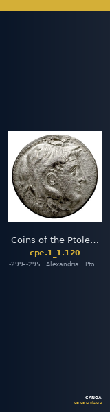 Coins of the Ptolemaic Empire Vol. I, Part 1, no. 120 — CANOA