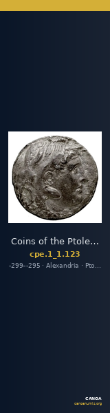Coins of the Ptolemaic Empire Vol. I, Part 1, no. 123 — CANOA