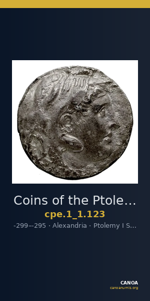 Coins of the Ptolemaic Empire Vol. I, Part 1, no. 123 — CANOA