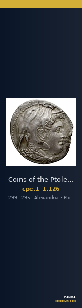 Coins of the Ptolemaic Empire Vol. I, Part 1, no. 126 — CANOA