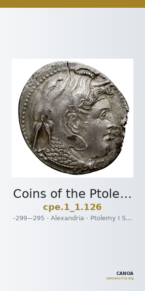 Coins of the Ptolemaic Empire Vol. I, Part 1, no. 126 — CANOA