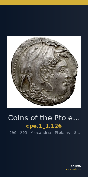 Coins of the Ptolemaic Empire Vol. I, Part 1, no. 126 — CANOA