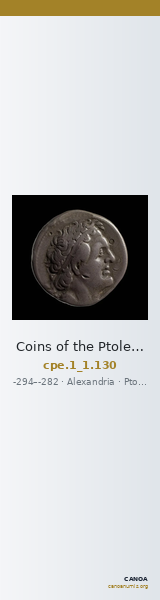 Coins of the Ptolemaic Empire Vol. I, Part 1, no. 130 — CANOA