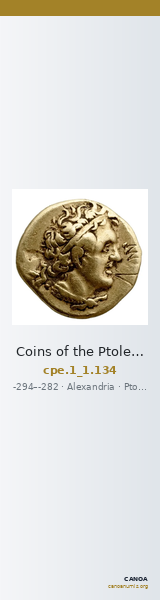 Coins of the Ptolemaic Empire Vol. I, Part 1, no. 134 — CANOA