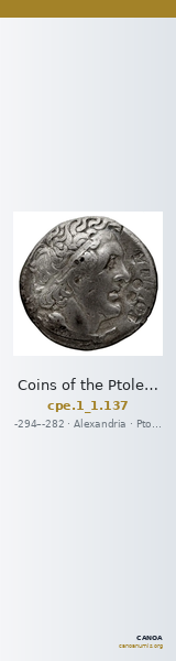 Coins of the Ptolemaic Empire Vol. I, Part 1, no. 137 — CANOA