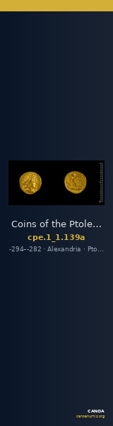 Coins of the Ptolemaic Empire Vol. I, Part 1, no. 139a — CANOA
