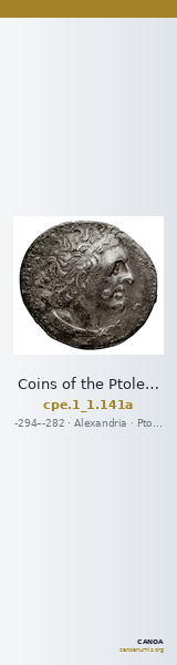 Coins of the Ptolemaic Empire Vol. I, Part 1, no. 141a — CANOA