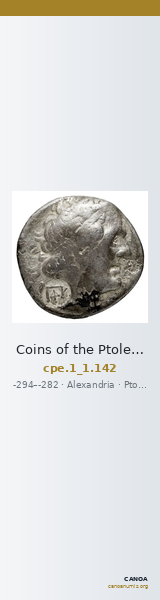 Coins of the Ptolemaic Empire Vol. I, Part 1, no. 142 — CANOA
