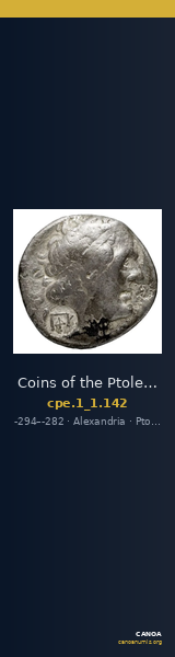 Coins of the Ptolemaic Empire Vol. I, Part 1, no. 142 — CANOA