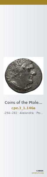 Coins of the Ptolemaic Empire Vol. I, Part 1, no. 146a — CANOA