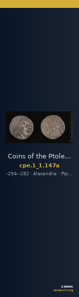 Coins of the Ptolemaic Empire Vol. I, Part 1, no. 147a — CANOA