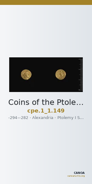 Coins of the Ptolemaic Empire Vol. I, Part 1, no. 149 — CANOA