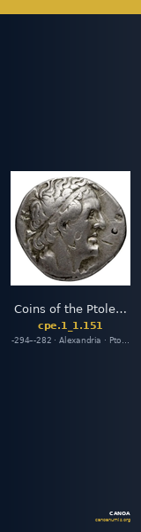 Coins of the Ptolemaic Empire Vol. I, Part 1, no. 151 — CANOA
