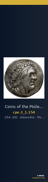 Coins of the Ptolemaic Empire Vol. I, Part 1, no. 154 — CANOA