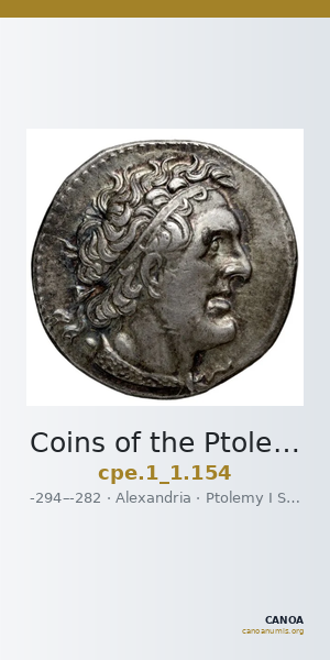 Coins of the Ptolemaic Empire Vol. I, Part 1, no. 154 — CANOA