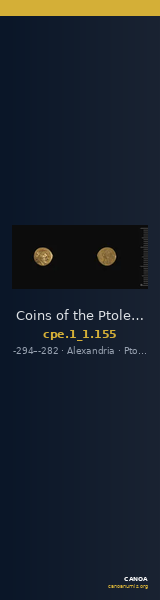 Coins of the Ptolemaic Empire Vol. I, Part 1, no. 155 — CANOA
