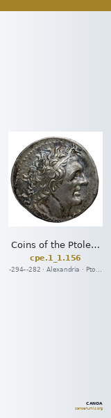Coins of the Ptolemaic Empire Vol. I, Part 1, no. 156 — CANOA