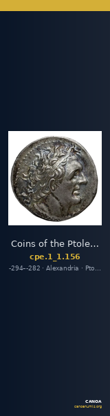 Coins of the Ptolemaic Empire Vol. I, Part 1, no. 156 — CANOA