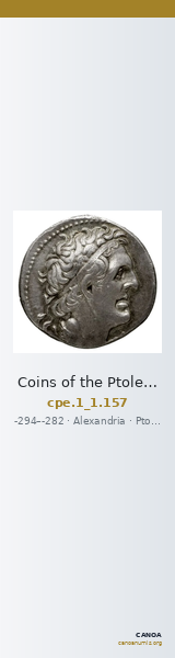 Coins of the Ptolemaic Empire Vol. I, Part 1, no. 157 — CANOA