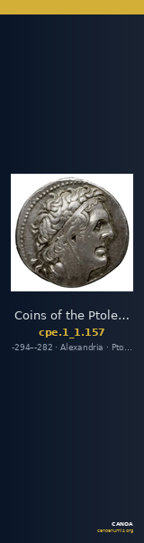 Coins of the Ptolemaic Empire Vol. I, Part 1, no. 157 — CANOA