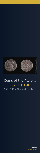 Coins of the Ptolemaic Empire Vol. I, Part 1, no. 158 — CANOA