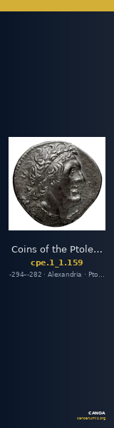 Coins of the Ptolemaic Empire Vol. I, Part 1, no. 159 — CANOA