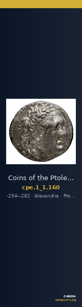 Coins of the Ptolemaic Empire Vol. I, Part 1, no. 160 — CANOA