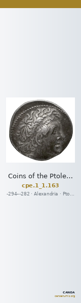 Coins of the Ptolemaic Empire Vol. I, Part 1, no. 163 — CANOA