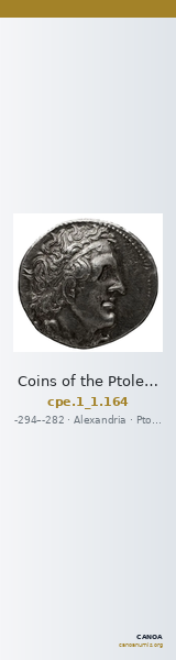 Coins of the Ptolemaic Empire Vol. I, Part 1, no. 164 — CANOA