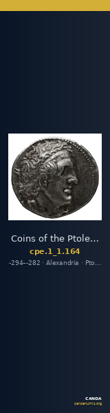 Coins of the Ptolemaic Empire Vol. I, Part 1, no. 164 — CANOA