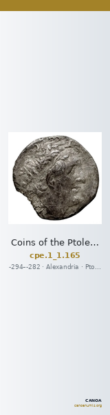 Coins of the Ptolemaic Empire Vol. I, Part 1, no. 165 — CANOA