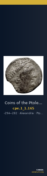 Coins of the Ptolemaic Empire Vol. I, Part 1, no. 165 — CANOA