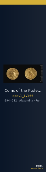 Coins of the Ptolemaic Empire Vol. I, Part 1, no. 166 — CANOA