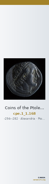 Coins of the Ptolemaic Empire Vol. I, Part 1, no. 168 — CANOA