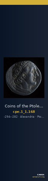 Coins of the Ptolemaic Empire Vol. I, Part 1, no. 168 — CANOA