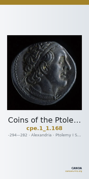 Coins of the Ptolemaic Empire Vol. I, Part 1, no. 168 — CANOA