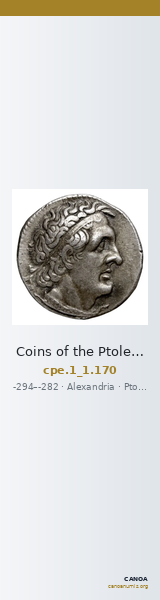 Coins of the Ptolemaic Empire Vol. I, Part 1, no. 170 — CANOA