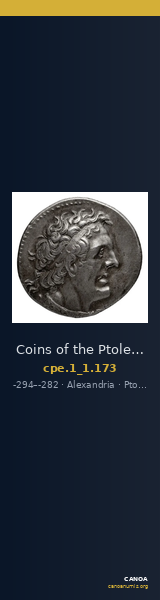 Coins of the Ptolemaic Empire Vol. I, Part 1, no. 173 — CANOA